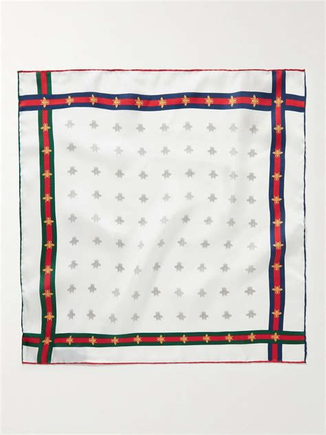 gucci white pocket square|gucci twill pocket square.